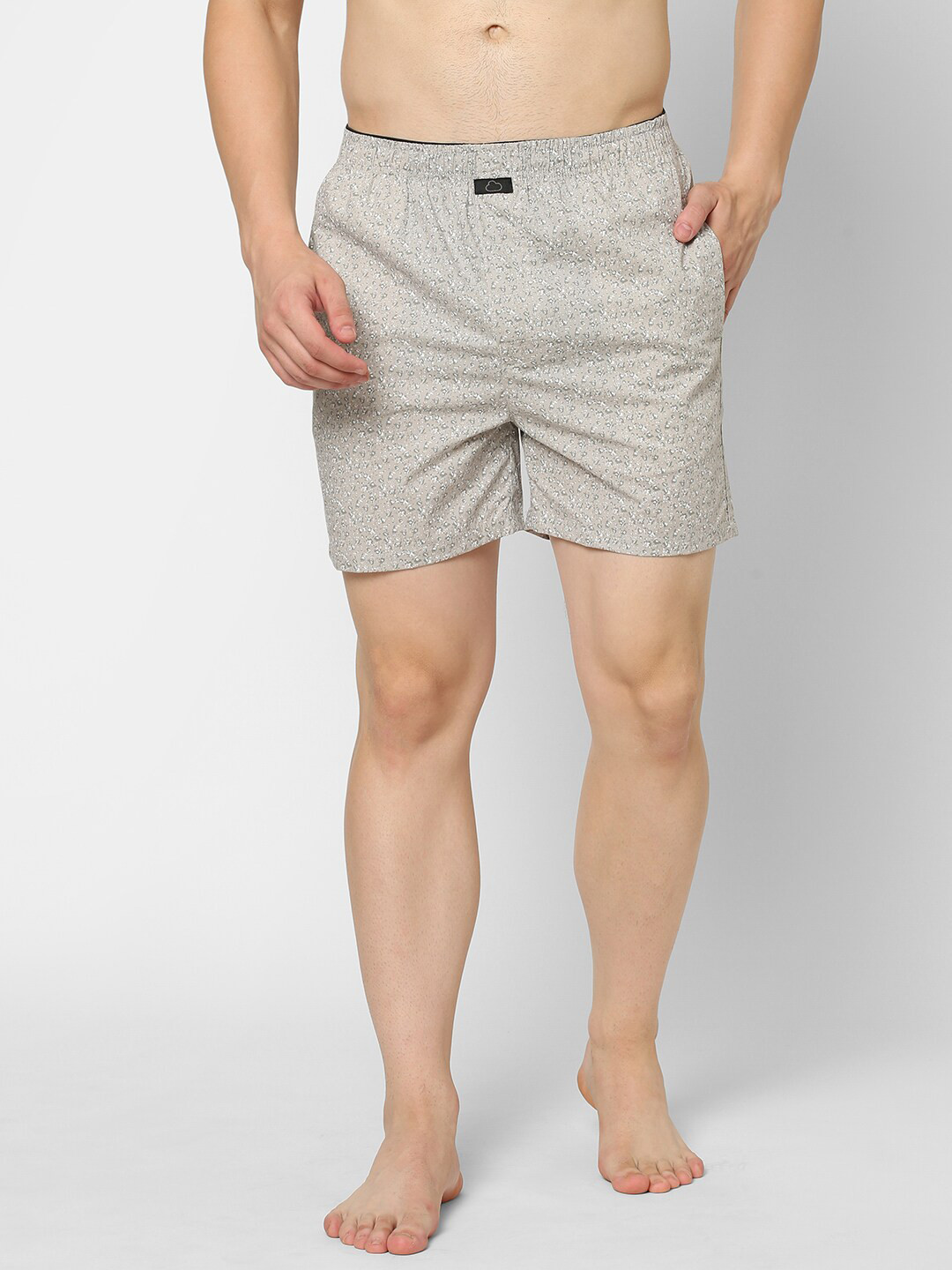 

Sweet Dreams Men Beige Printed Cotton Lounge Shorts