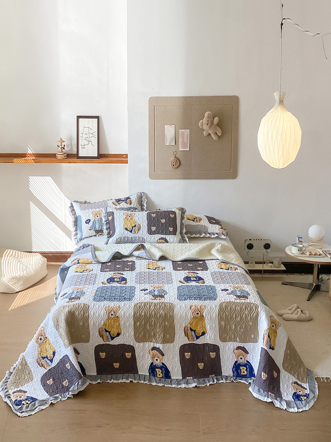 

JC Collection Multicolor Printed Double King Bed Cover, Multi