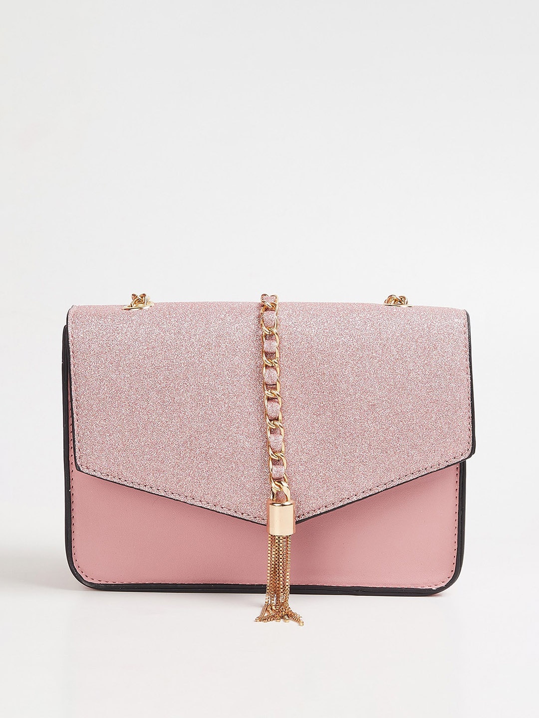 

CODE by Lifestyle Women Pink Textured Structured Sling Bag