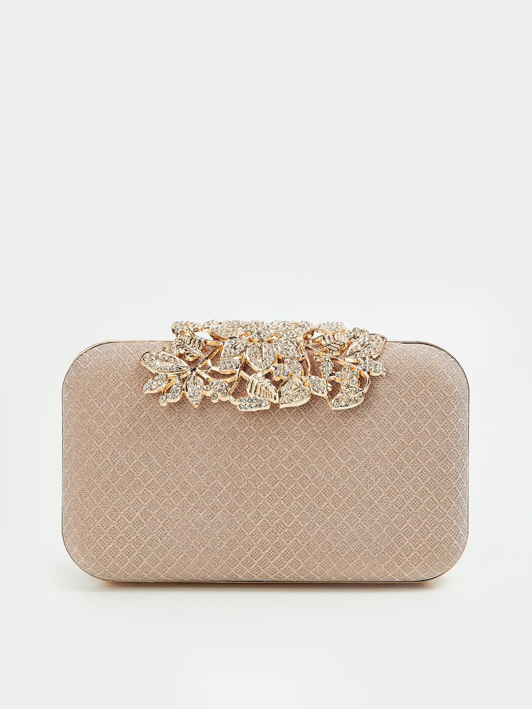 

CODE by Lifestyle Women Gold-Toned Embellished Structured Box Clutch