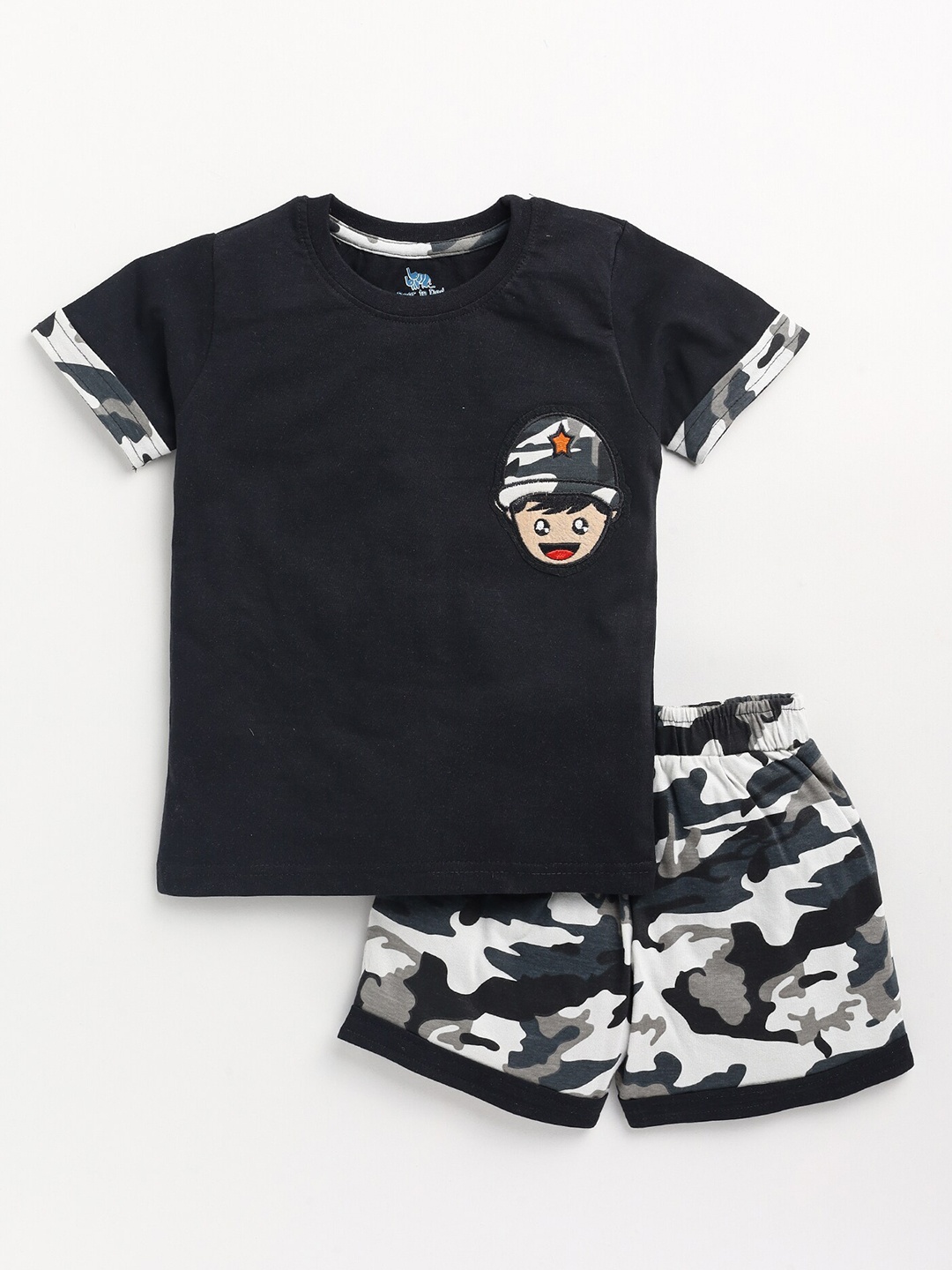 

Dear to Dad Boys Black & White Pure Cotton T-shirt with Shorts