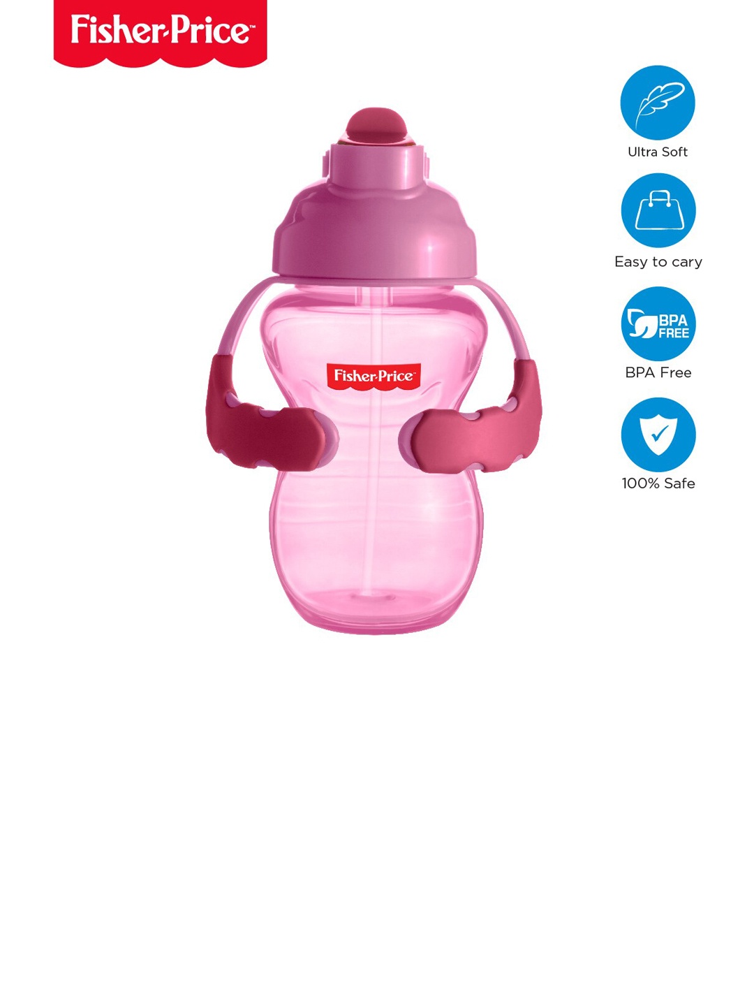 

Fisher-Price Kids Pink Straw Sippy Cup