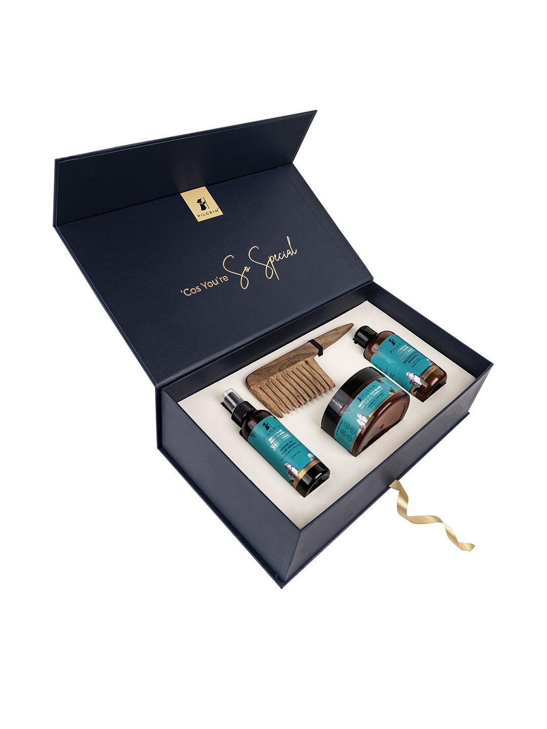 

Pilgrim Korean Beauty Smooth-Silky Hair Spa Gift Set With Argan Oil & White Lotus, Teal