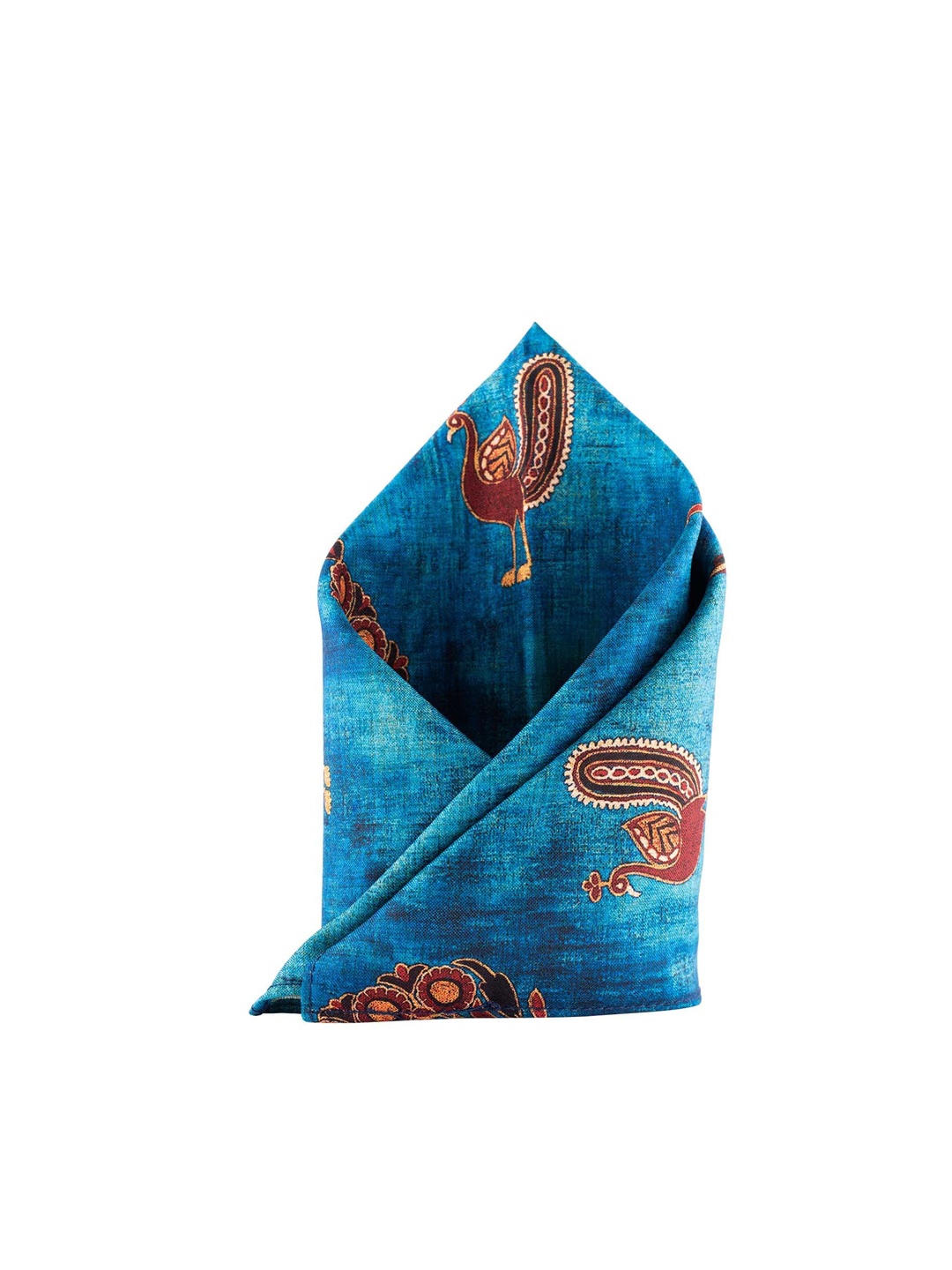 

The Tie Hub Men Blue & Brown Printed Pocket Square