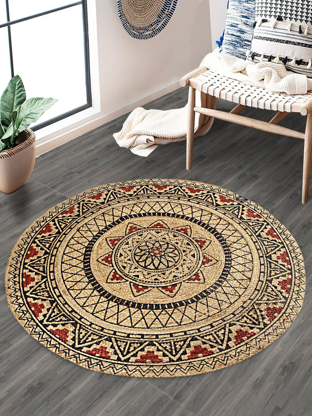 

Soumya Beige & Maroon Printed Natural Jute Floor Mat