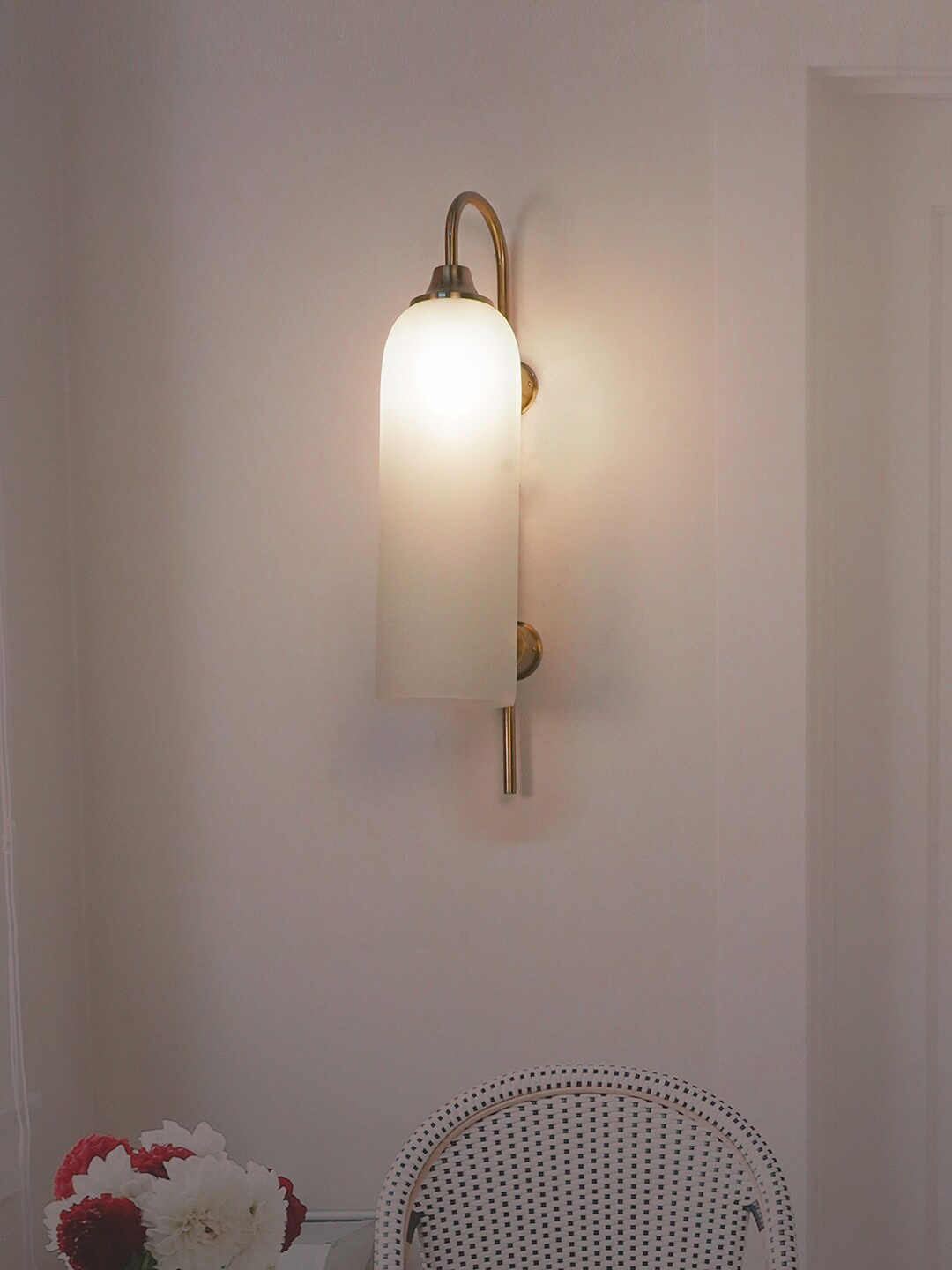 

Fos Lighting White Contemporary Long Frosted Glass Tube Wall Lamp
