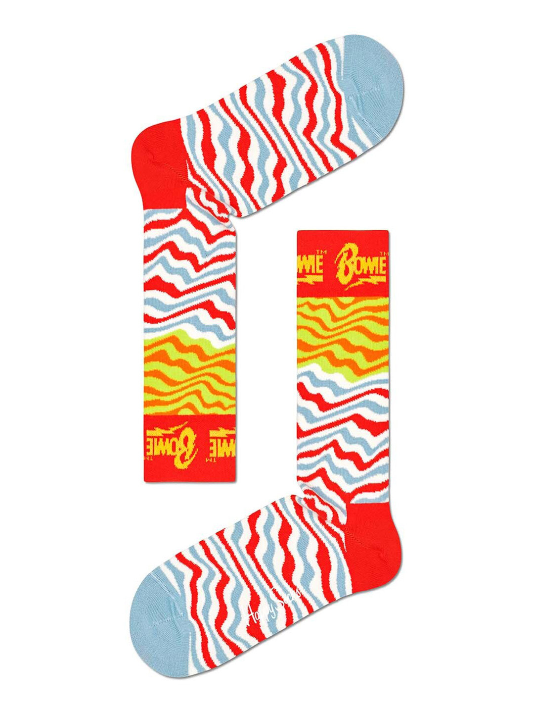 

Happy Socks Red & White Patterned Cotton Calf-Length Socks