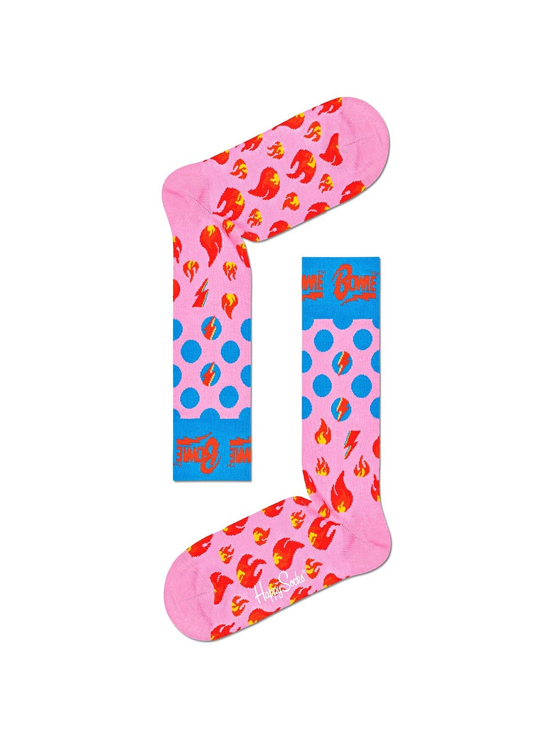 

Happy Socks Pink Patterned Cotton Calf-Length Socks