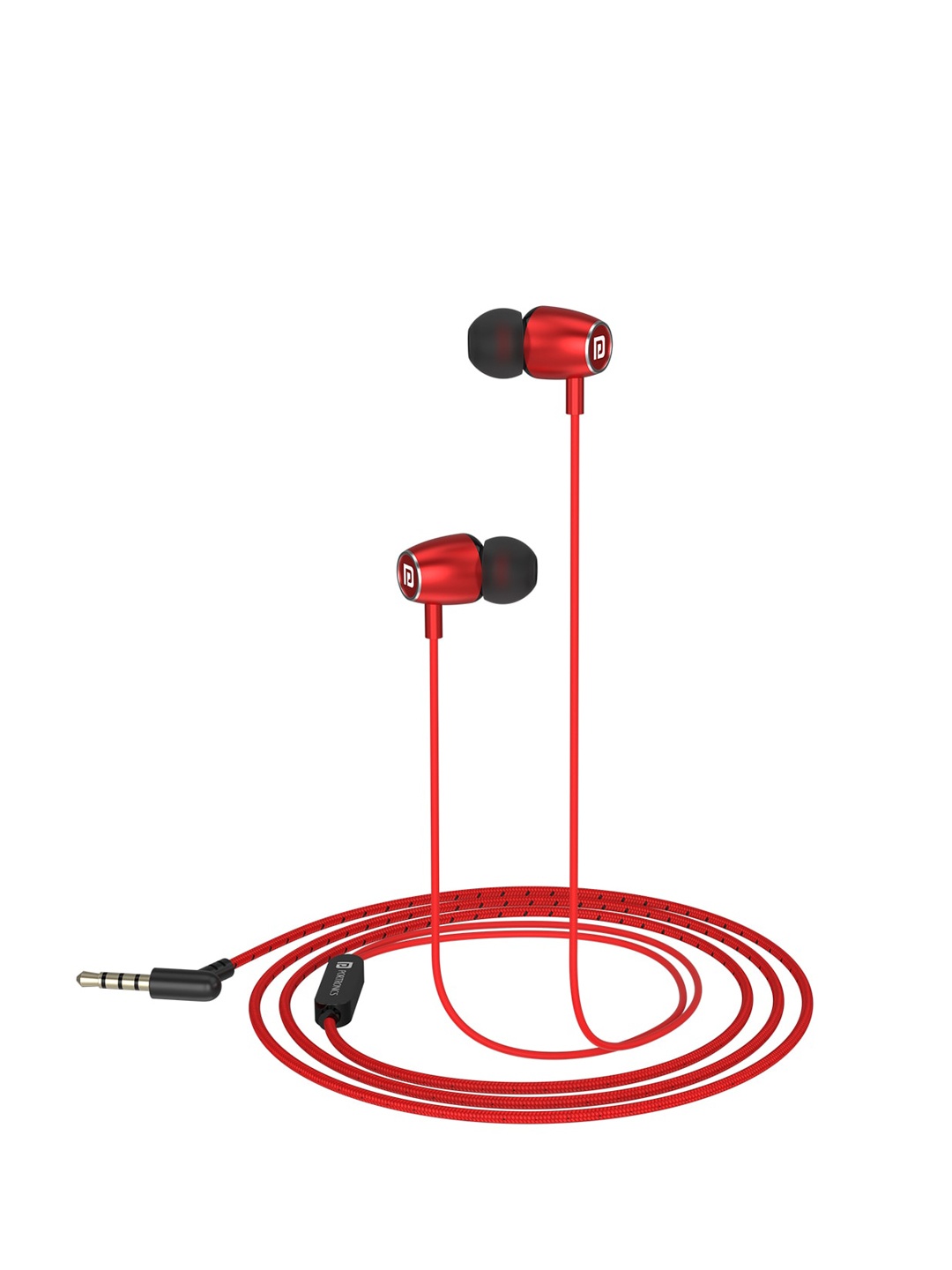 

Portronics Red Solid Conch 80 in Ear Wired Earphones With Mic