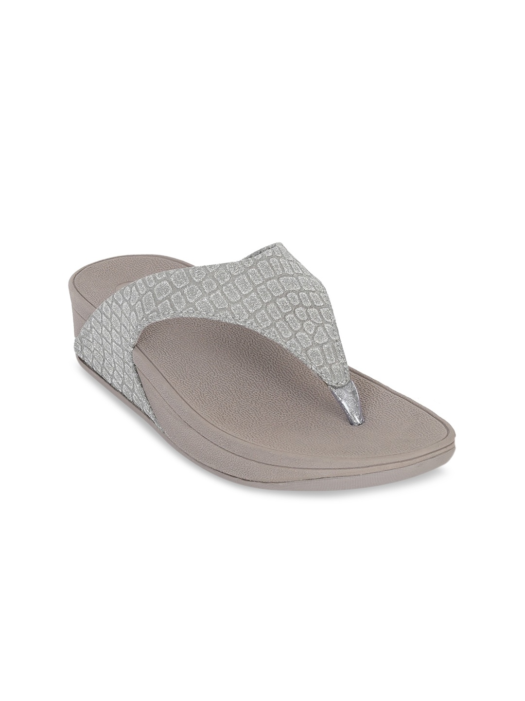 

Zyla Women Grey Textured Comfort Sandals