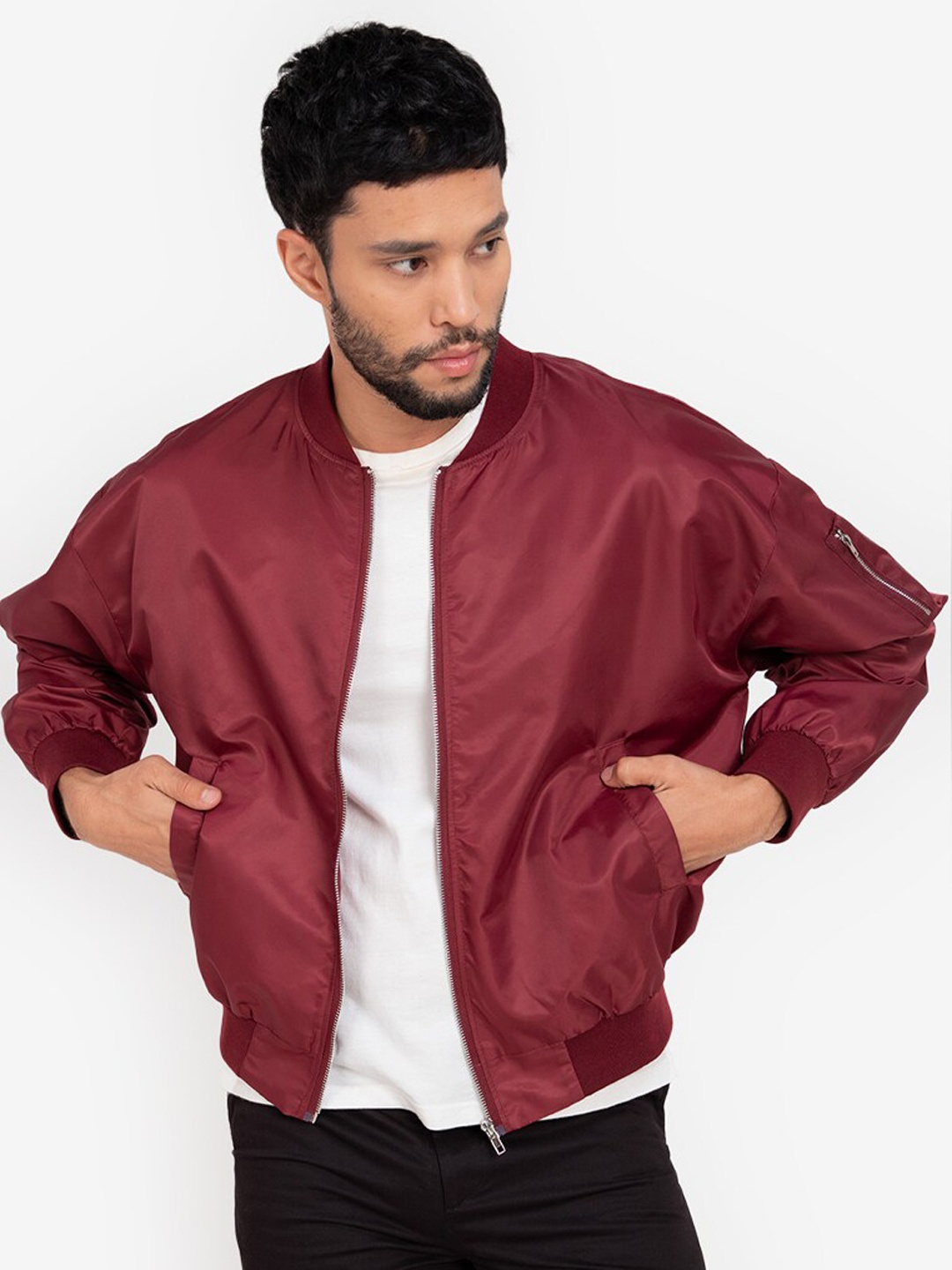 

ZALORA BASICS Men Red Bomber Jacket