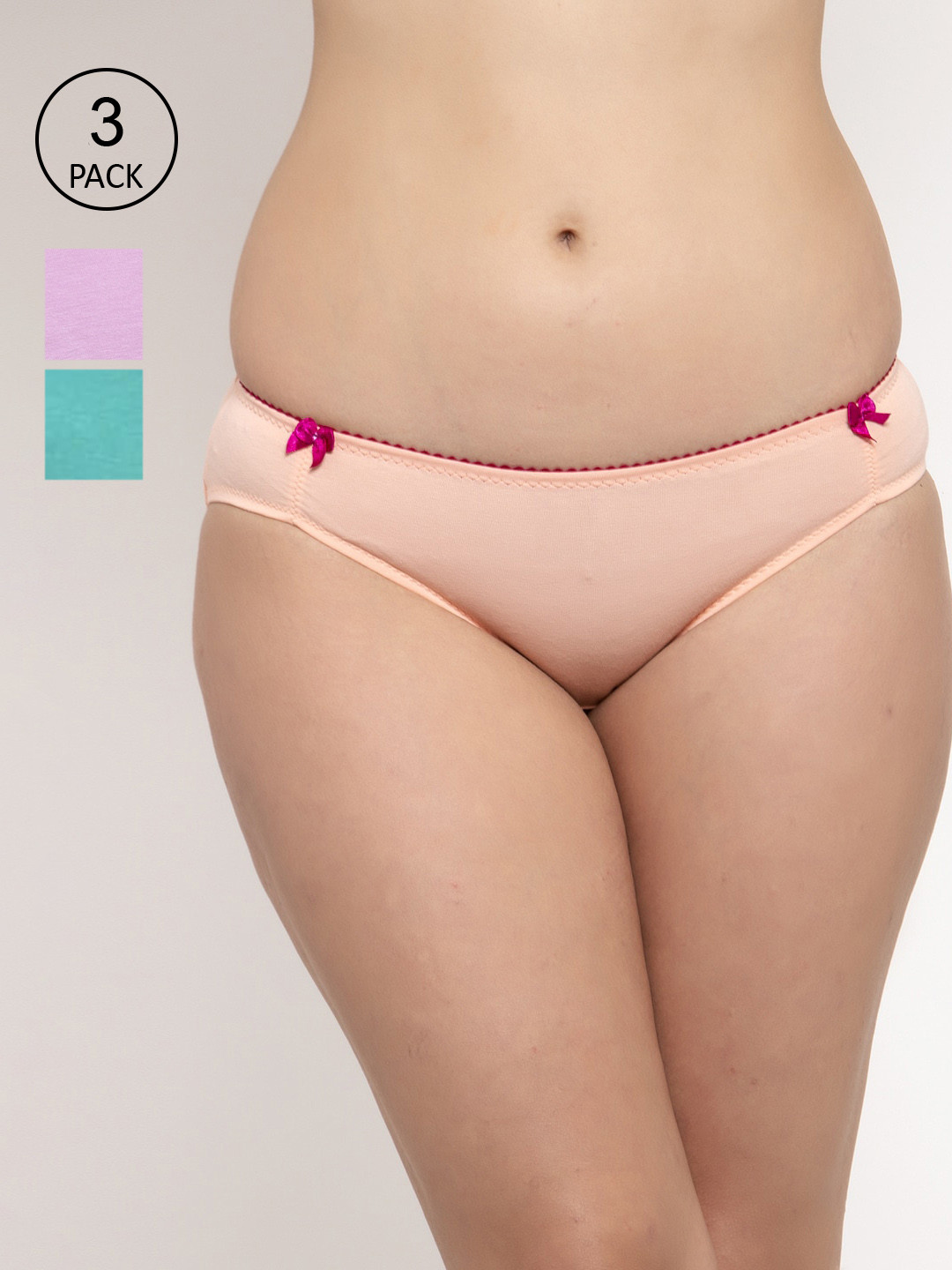 

Prag & Co Women Pack of 3 Bikini Briefs AP1003SVPS, Pink