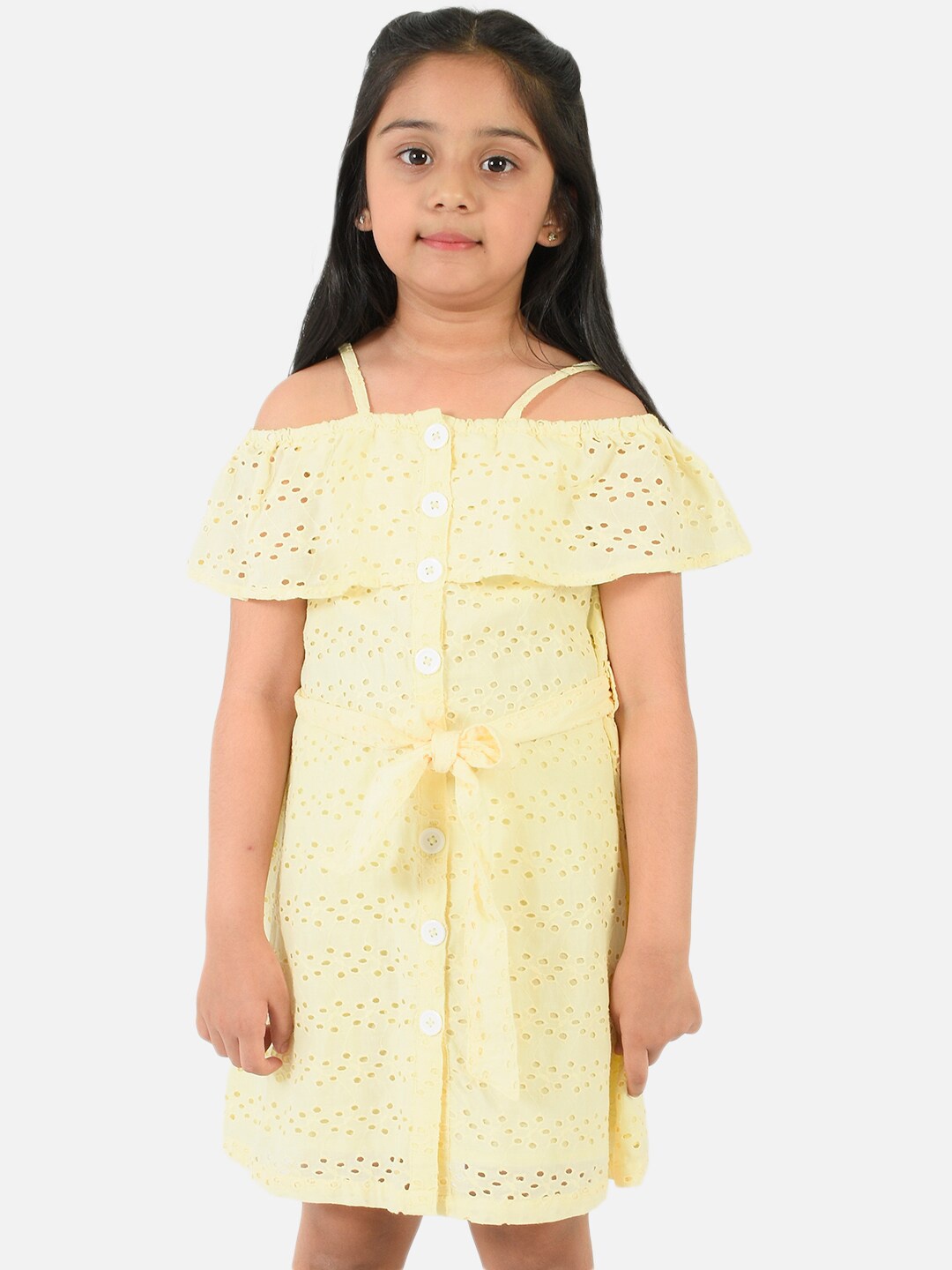 

Nauti Nati Girls Yellow A-Line Dress