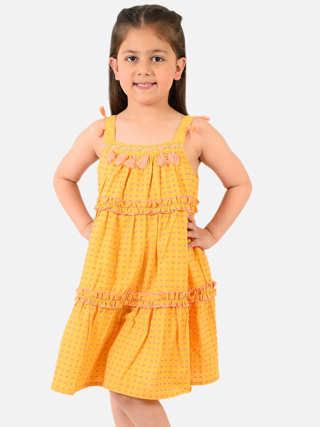 

Nauti Nati Girls Yellow A-Line Dress