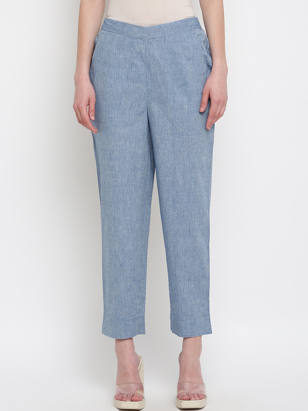 

Fabindia Women Blue Trousers