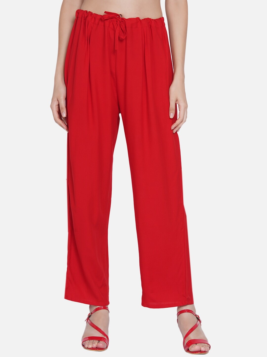 

Akshatani Women Red Knitted Palazzos