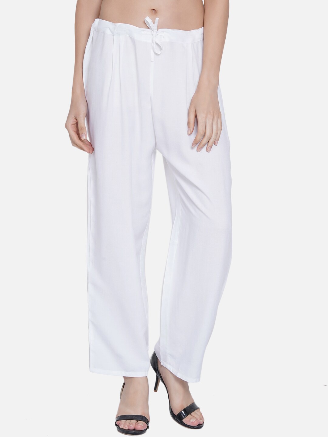 

Akshatani Women White Straight Palazzos
