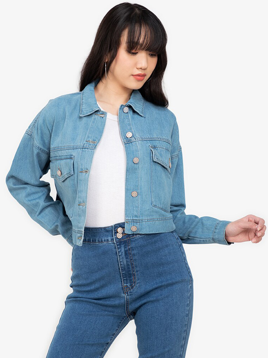 

ZALORA BASICS Women Blue Denim Jacket