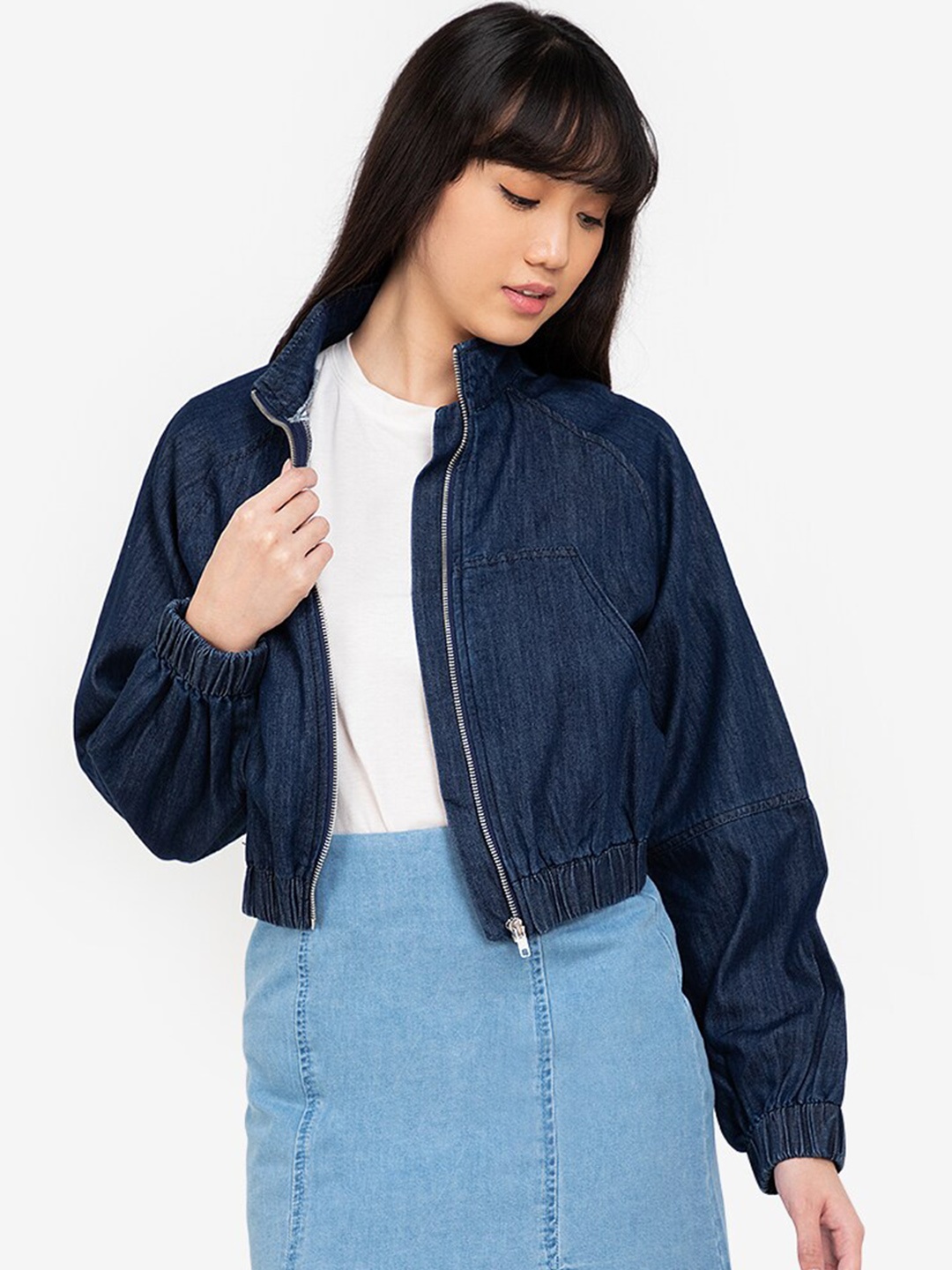 

ZALORA BASICS Women Navy Blue Tailored Jacket