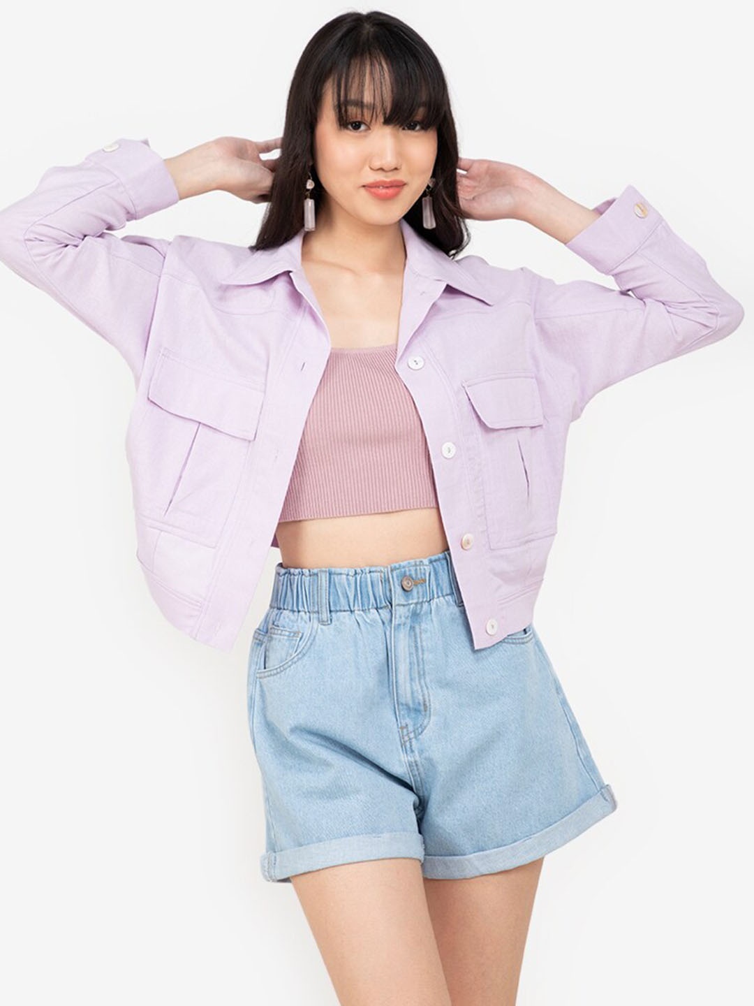 

ZALORA BASICS Women Purple Tailored Jacket