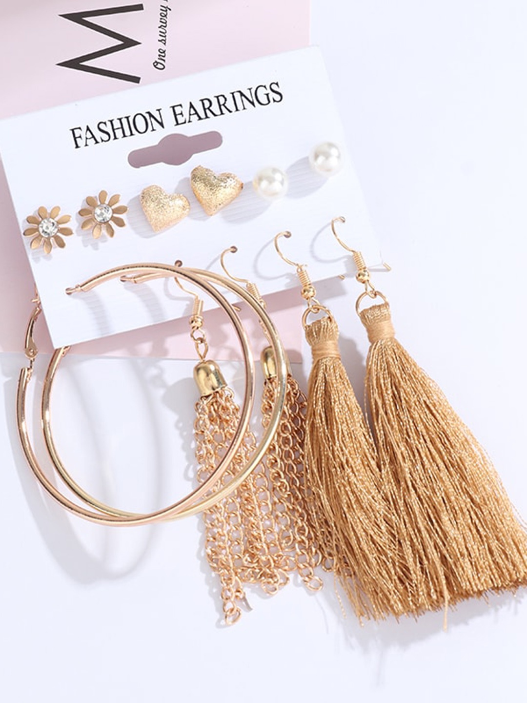 

ANNA CREATIONS Gold-Plated Set of 6 Contemporary Hoop Earrings