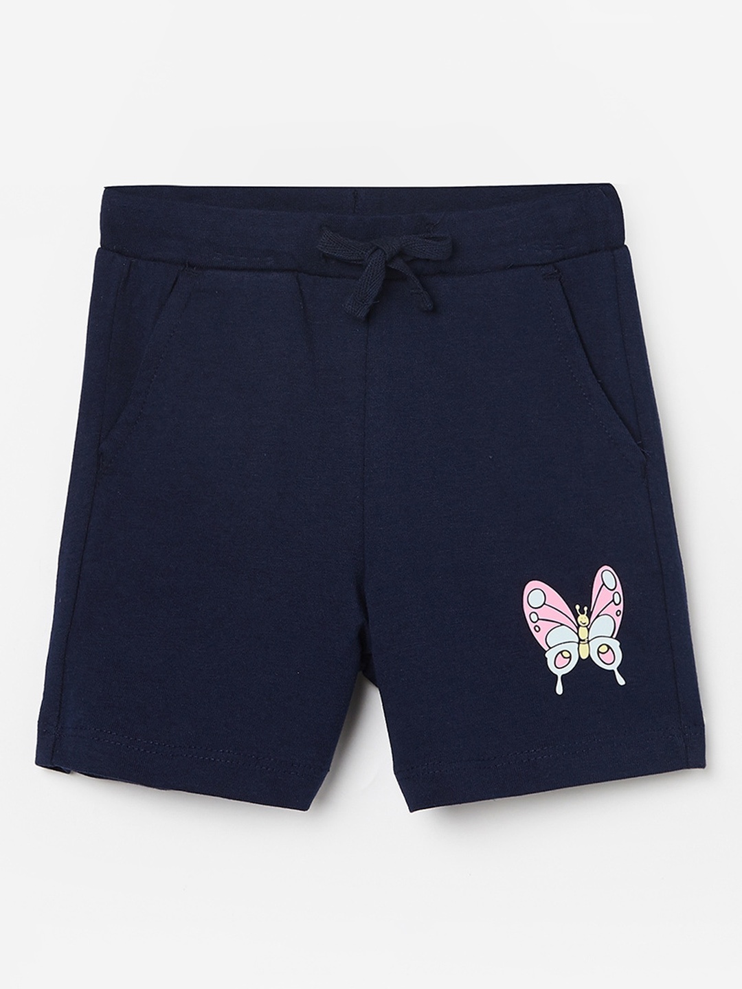 

Juniors by Lifestyle Girls Navy Blue Cotton Shorts