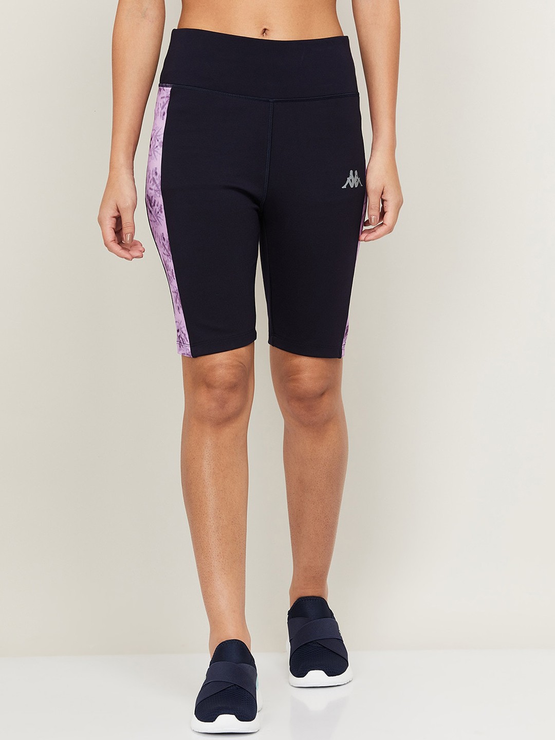 

Kappa Women Blue High-Rise Training or Gym Sports Shorts