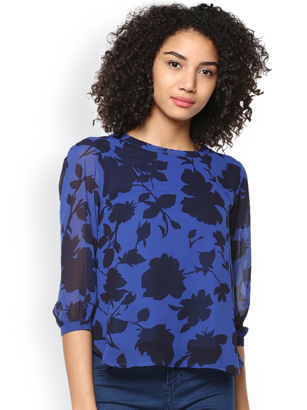 

Harpa Blue Floral Print Top