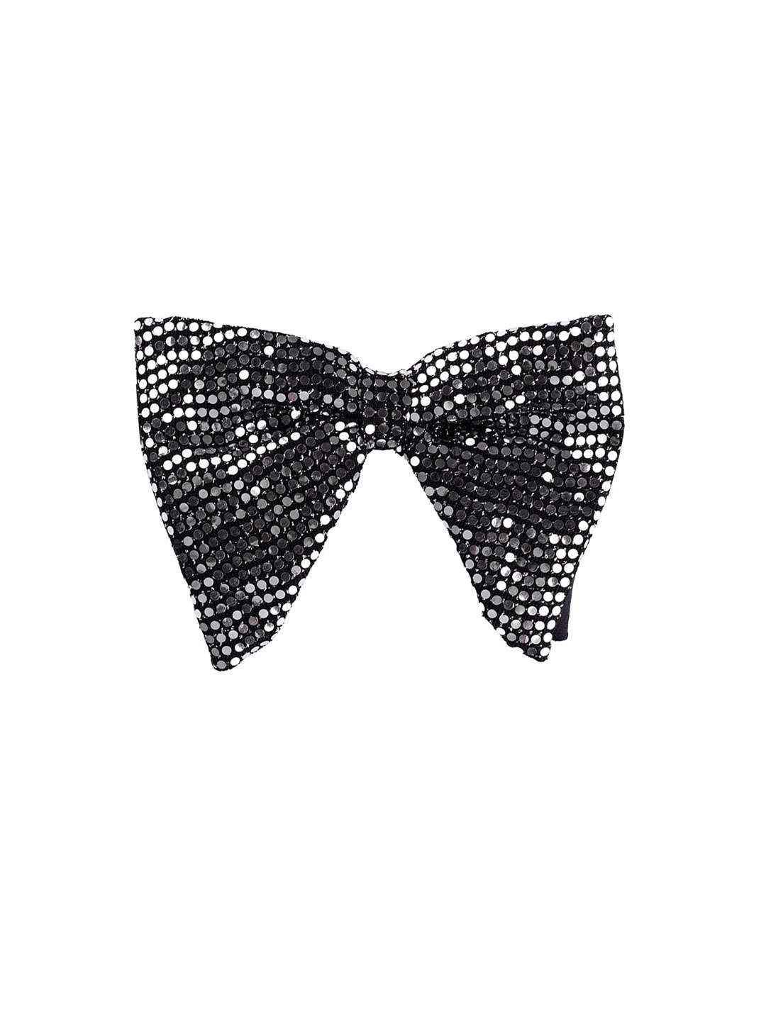 

The Tie Hub Men Silver-Toned & Black Bow Tie