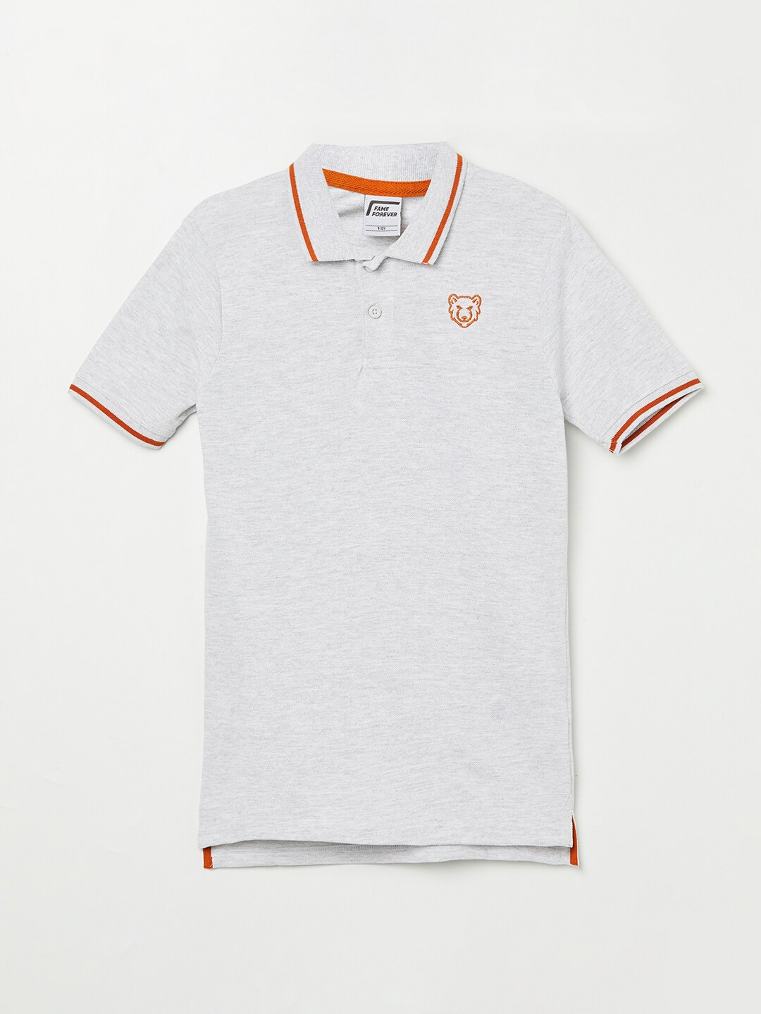 

Fame Forever by Lifestyle Boys Grey Polo Collar T-shirt