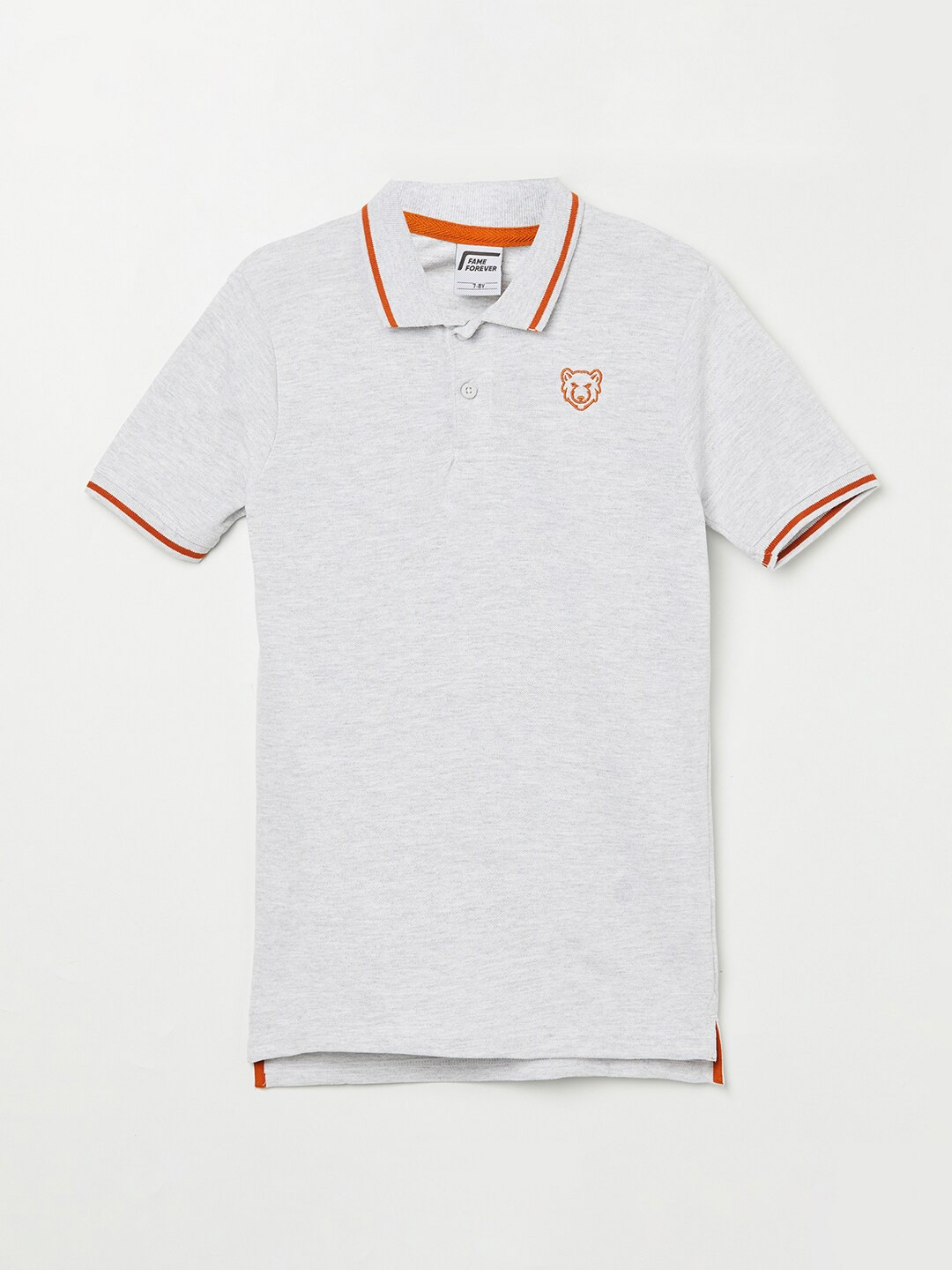 

Fame Forever by Lifestyle Boys Grey Polo Collar T-shirt