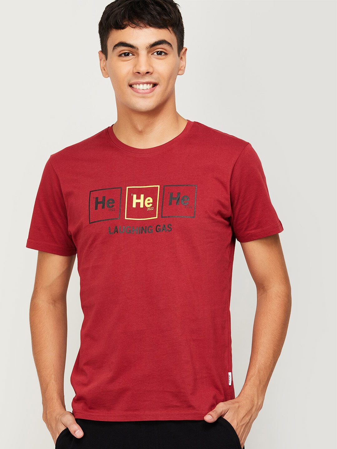 

Fame Forever by Lifestyle Men Red Typography Printed Cotton T-shirt