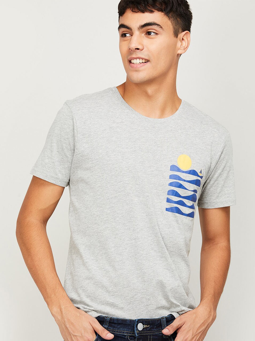 

Fame Forever by Lifestyle Men Grey Cotton T-shirt