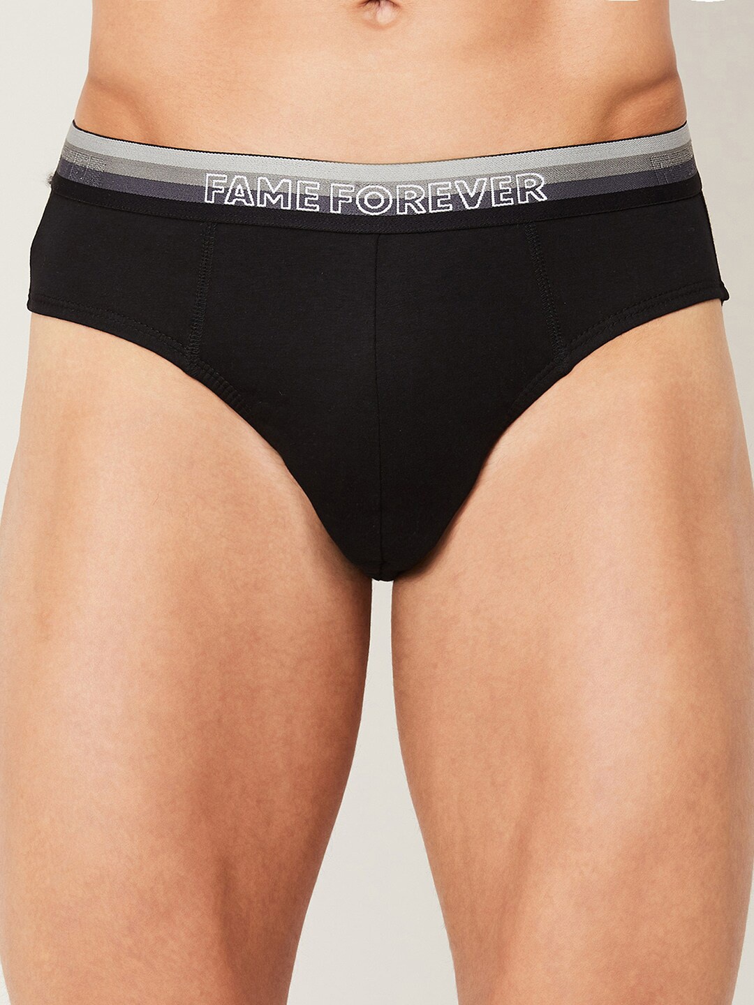 

Fame Forever by Lifestyle Men Black Solid Cotton Basic Briefs