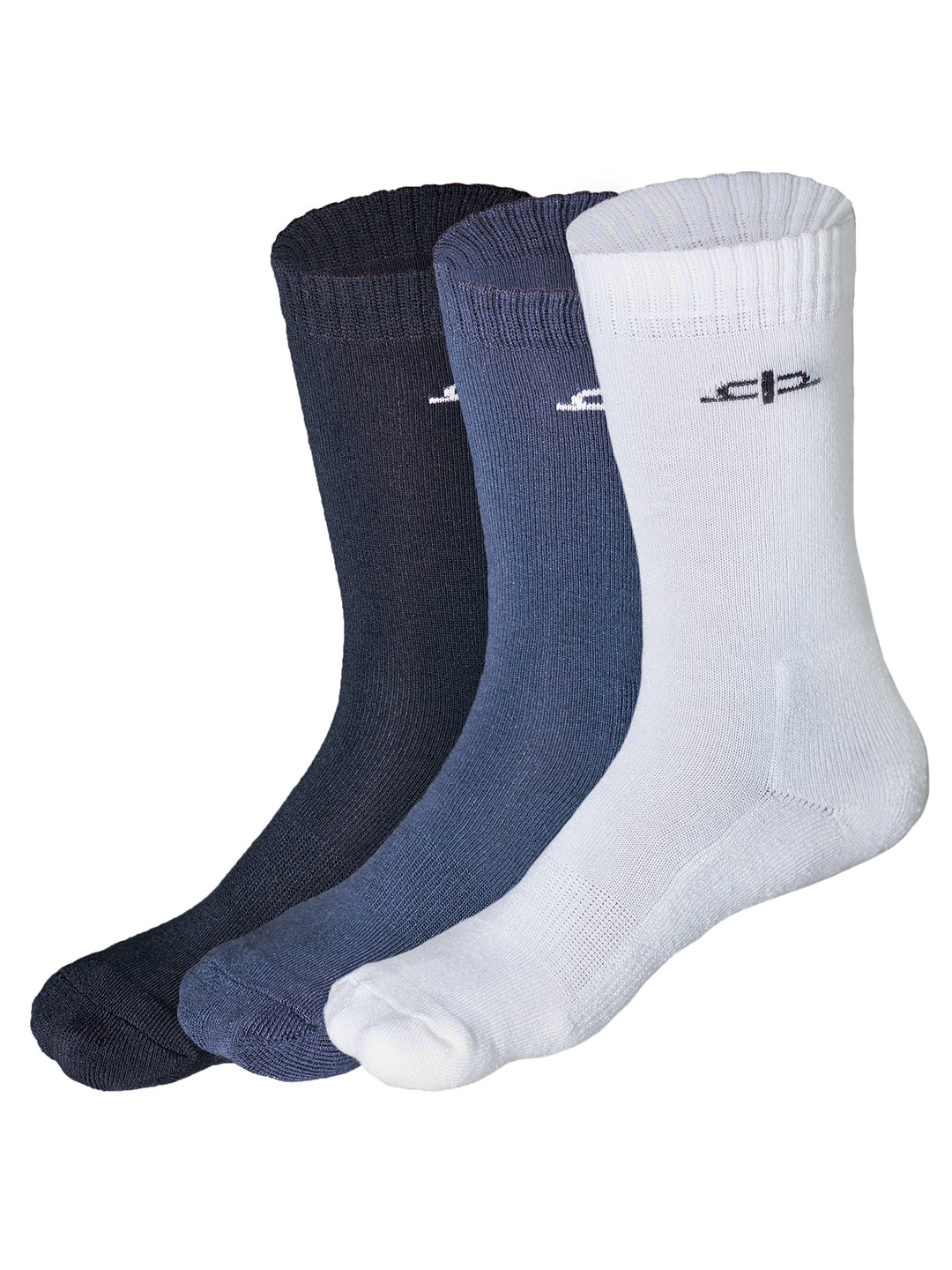 

Heelium Kids Pack of 3 Navy Blue Calf-Length Bamboo Socks, Black