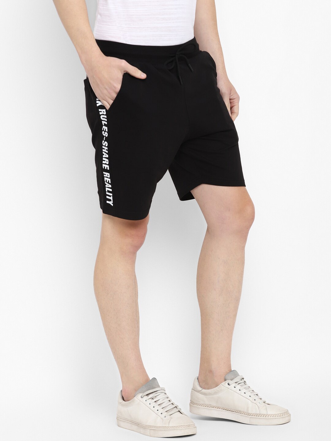 

Alan Jones Men Black & White Lounge Shorts
