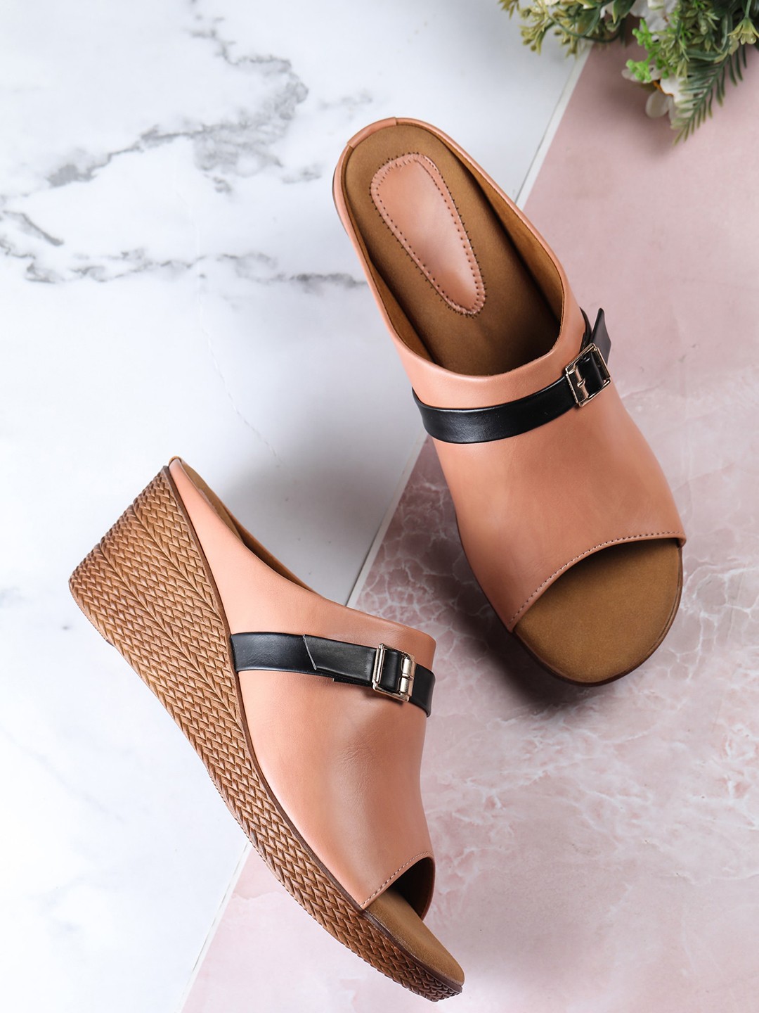

Myra Pink Wedge Peep Toes