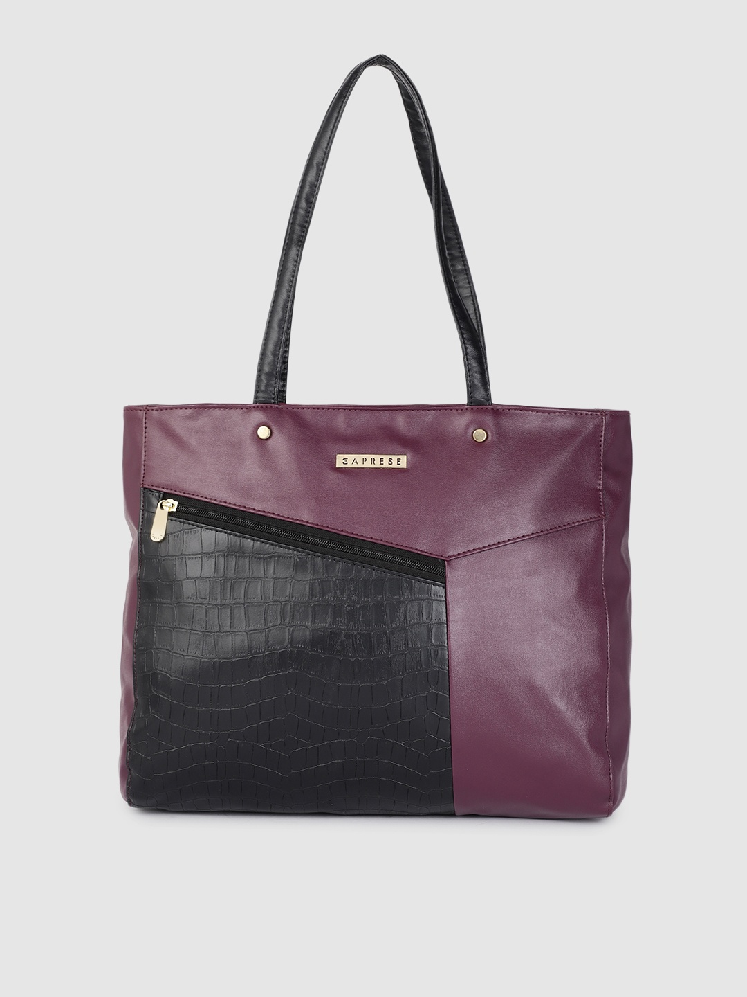 

Caprese Purple Textured Structured Shoulder Bag