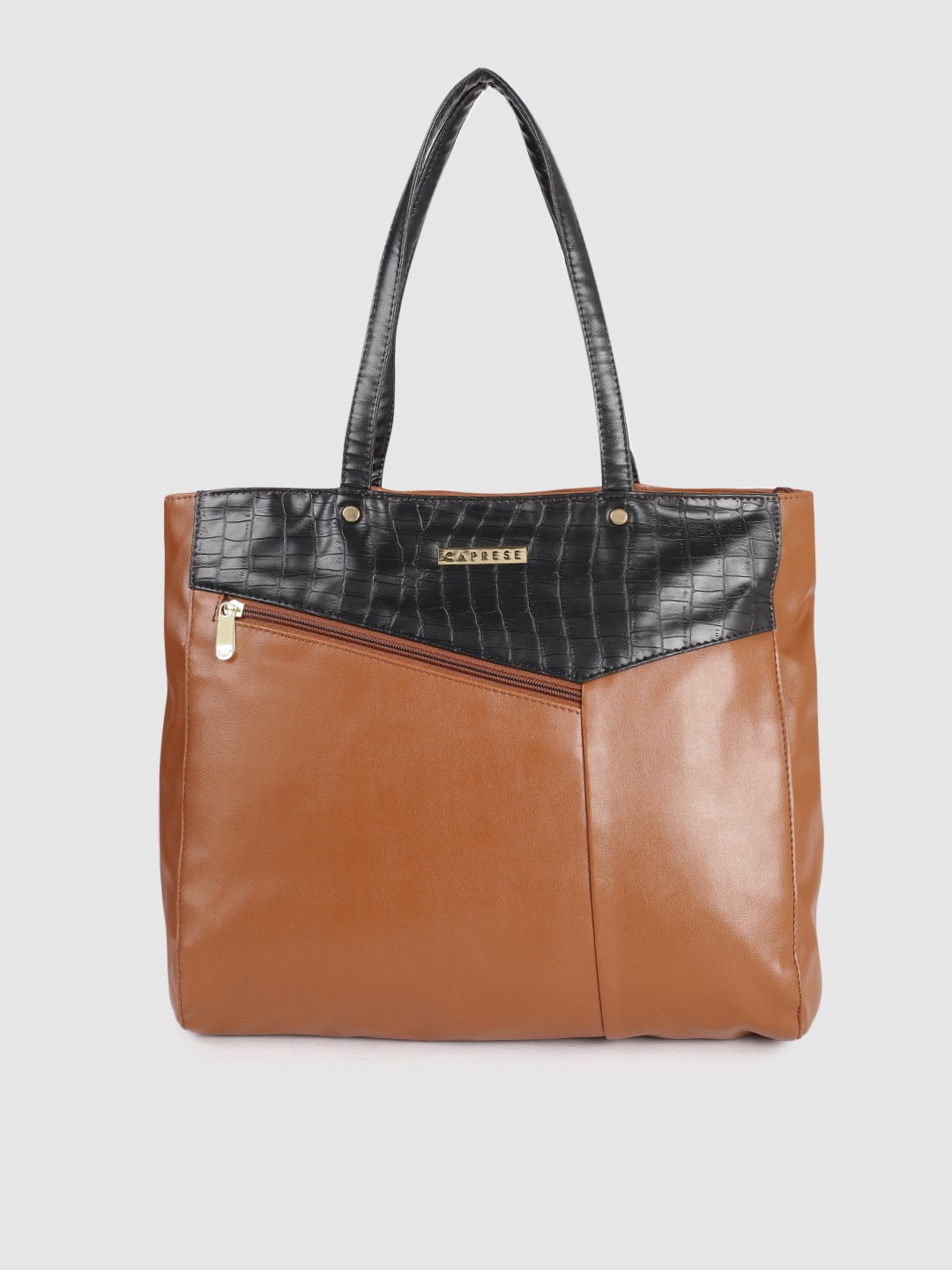 

Caprese Brown & Navy Blue Colourblocked Shoulder Bag