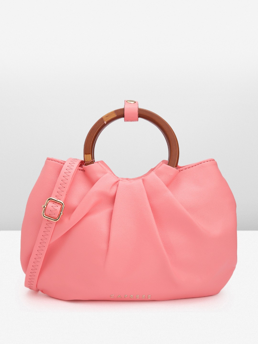 

Caprese Women Structured Handheld Bag, Peach