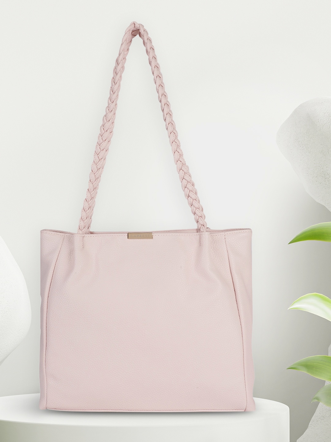 

Caprese Pink Textured Structured Shoulder Bag