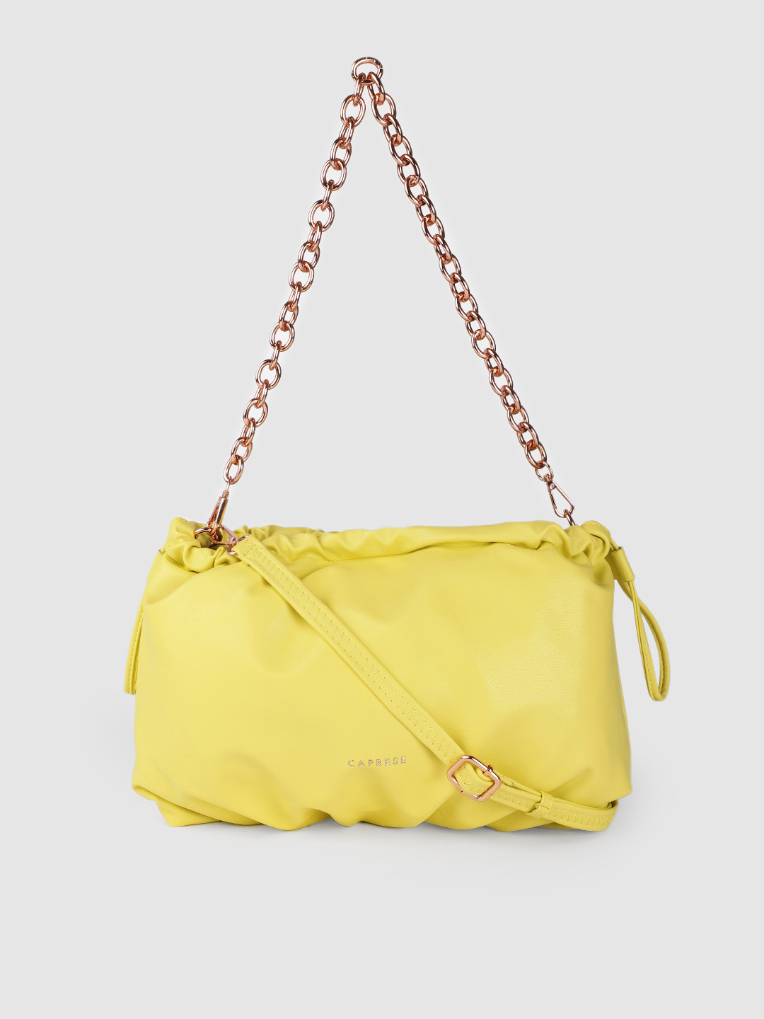 

Caprese Yellow Solid Structured Shoulder Bag