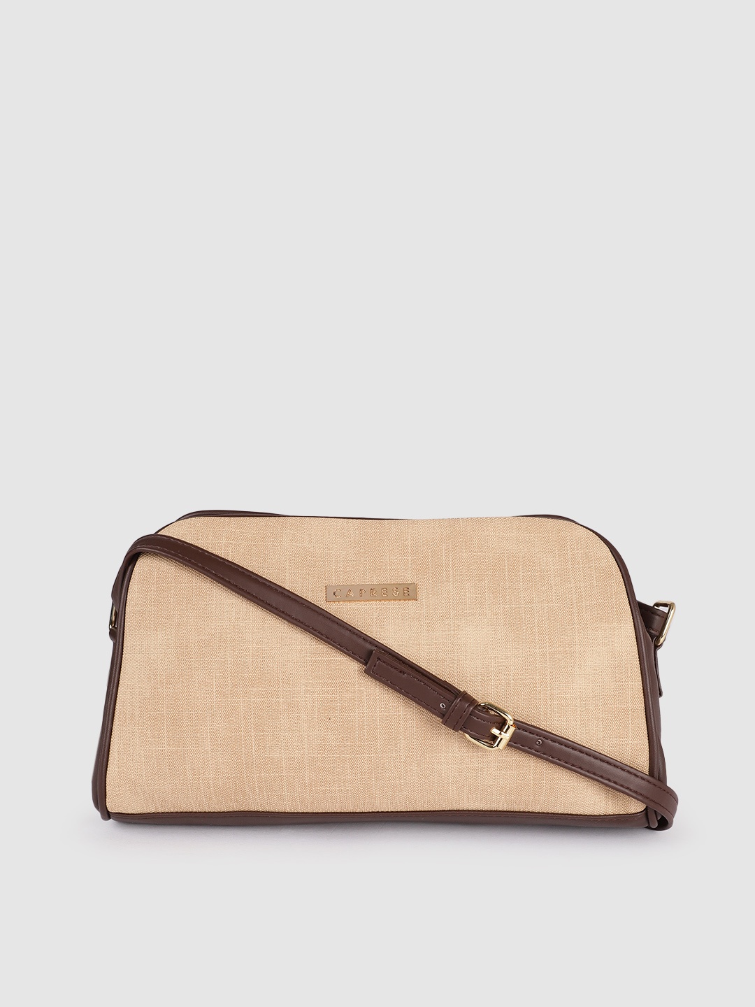 

Caprese Beige Solid Sling Bag