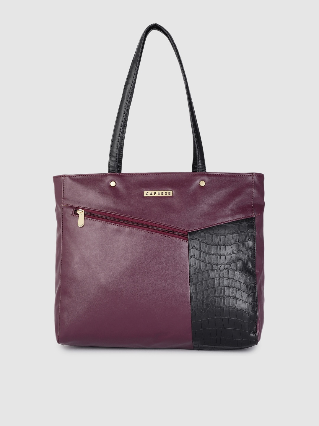 

Caprese Purple Textured Structured Shoulder Bag