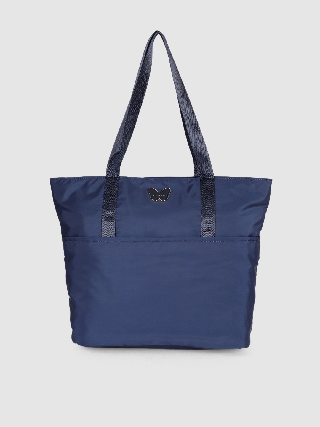 

Caprese Navy Blue Solid Tote Bag