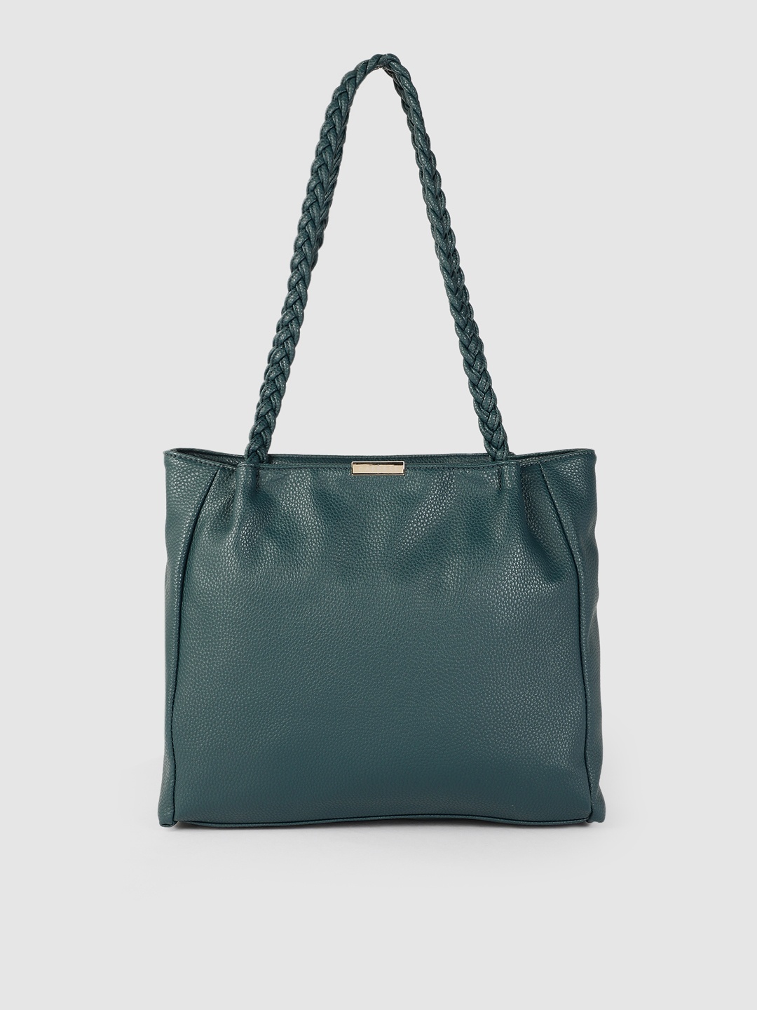 

Caprese Teal Textured Structured Shoulder Bag