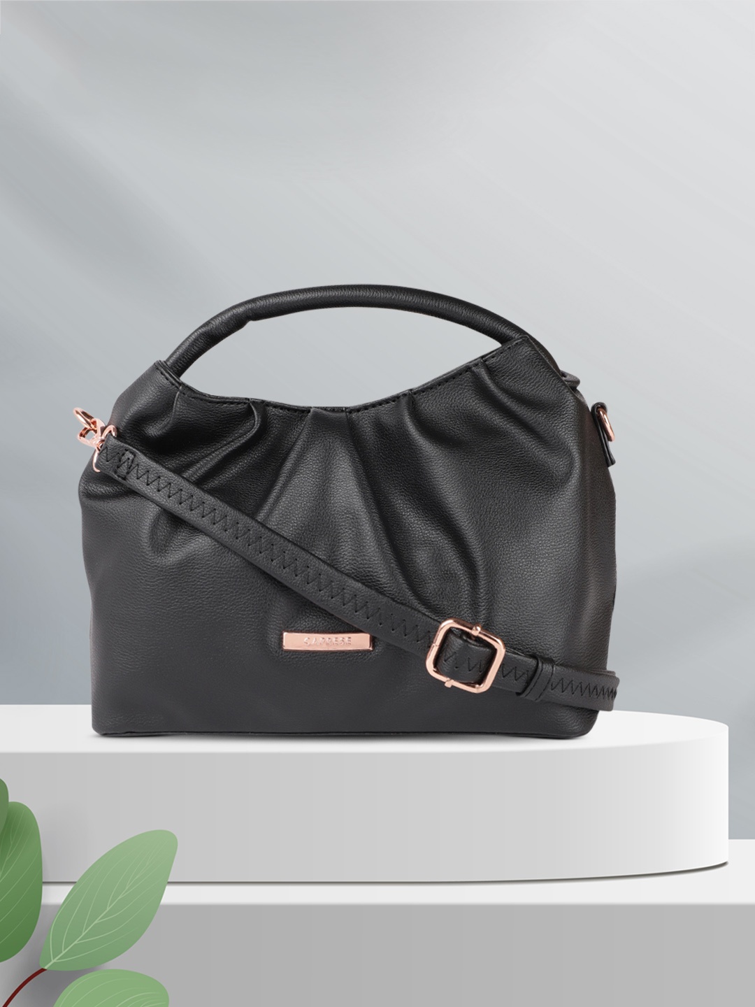 

Caprese Black Structured Hobo Bag