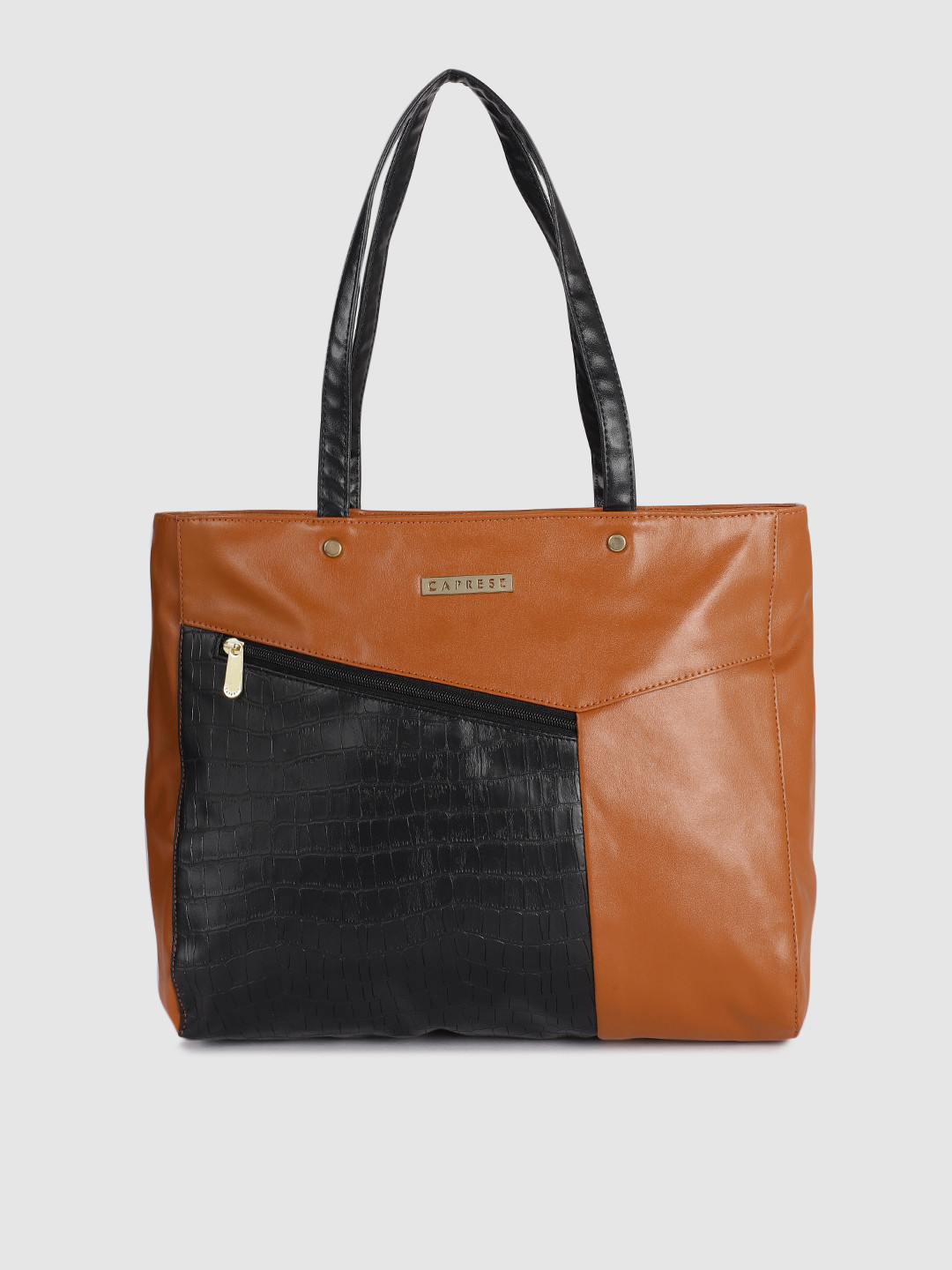 

Caprese Brown & Black Colourblocked Shoulder Bag