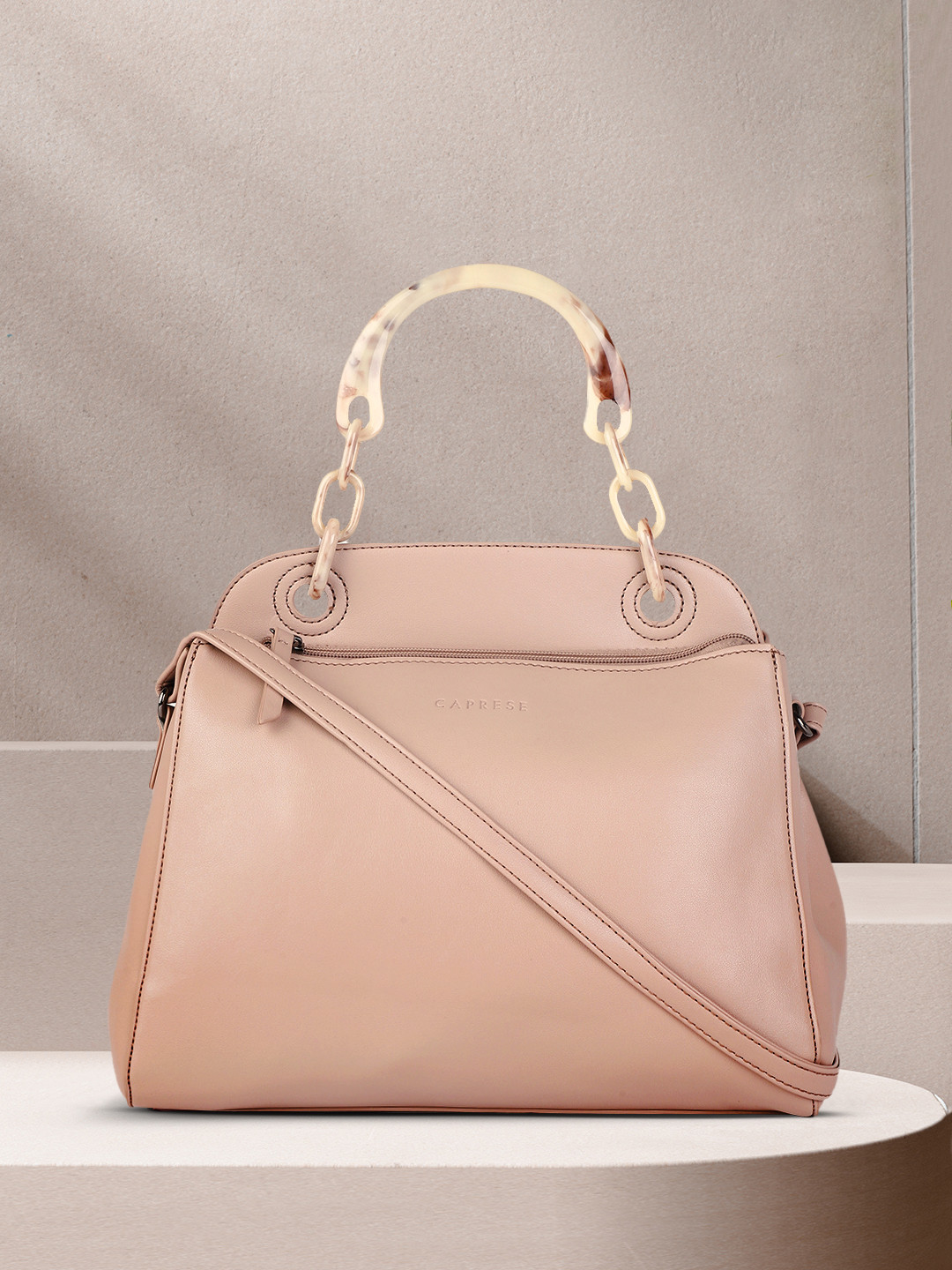

Caprese Women Pink Structured Handheld Bag