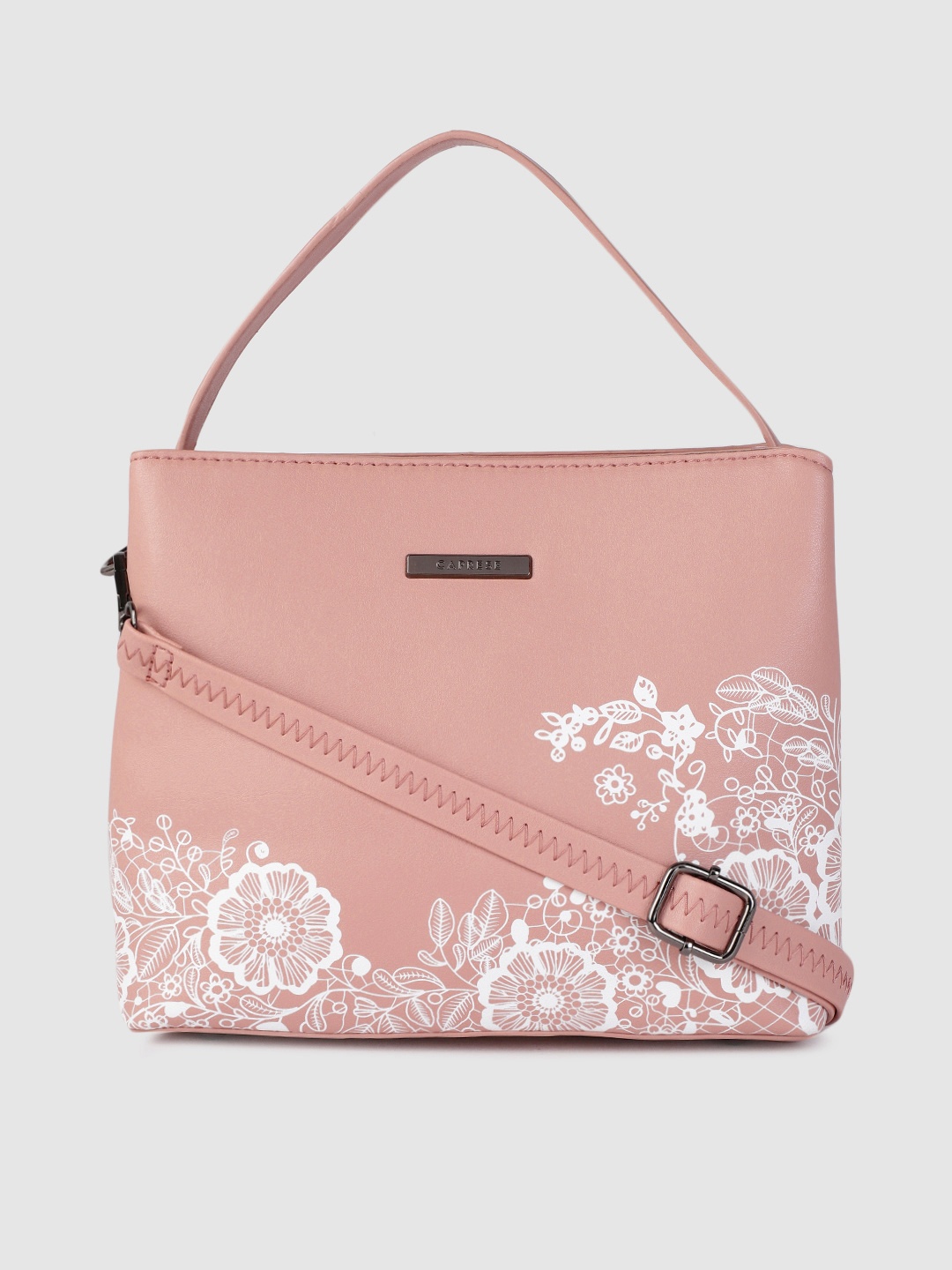 

Caprese Pink Printed Handheld Bag
